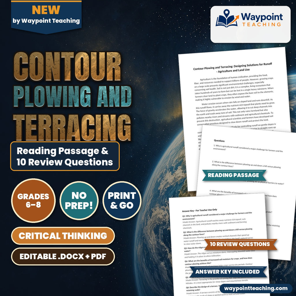 Contour Plowing and Terracing: Designing Solutions for Runoff Reading Worksheet cover