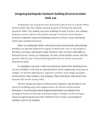 Designing Earthquake Resistant Building Structures Shake Table Lab Reading Worksheet sample page
