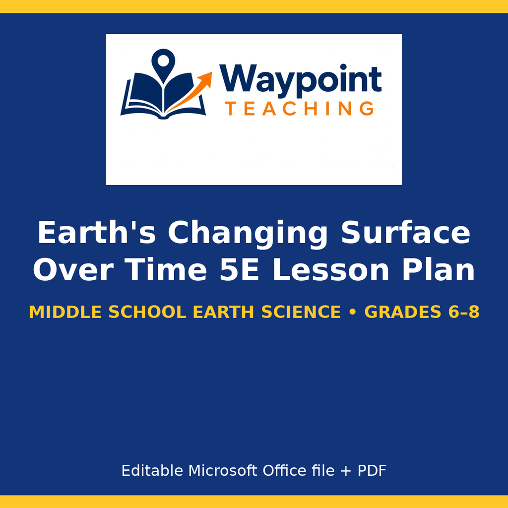 Earth's Changing Surface Over Time 5E Lesson Plan cover