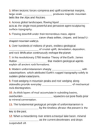 Earth's Changing Surface Over Time Fill-in-the-Blank Vocabulary Worksheet sample page