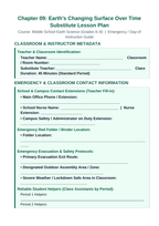 Earth's Changing Surface Over Time Substitute Lesson Plan sample page