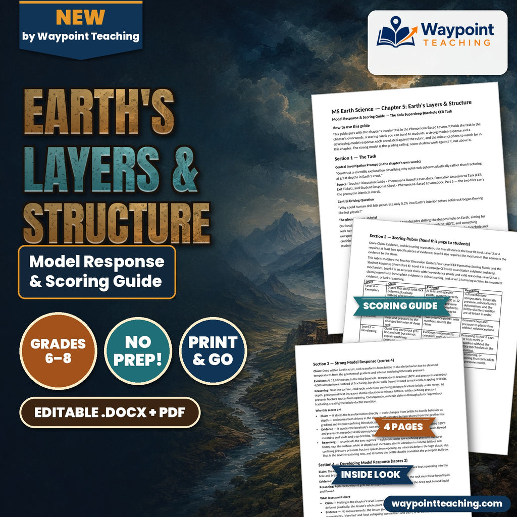 Earth's Layers & Structure Model Response & Scoring Guide cover