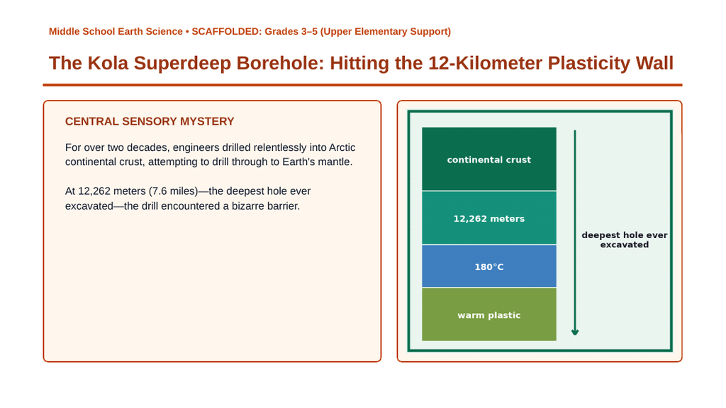 Earth's Layers & Structure Scaffolded Phenomena-Based Lesson: The Kola Superdeep Borehole: Hitting the 12-Kilometer Plasticity Wall Presentation sample page