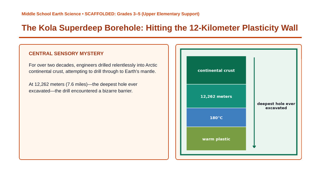 Earth's Layers & Structure Scaffolded Phenomena-Based Lesson: The Kola Superdeep Borehole: Hitting the 12-Kilometer Plasticity Wall Presentation sample page