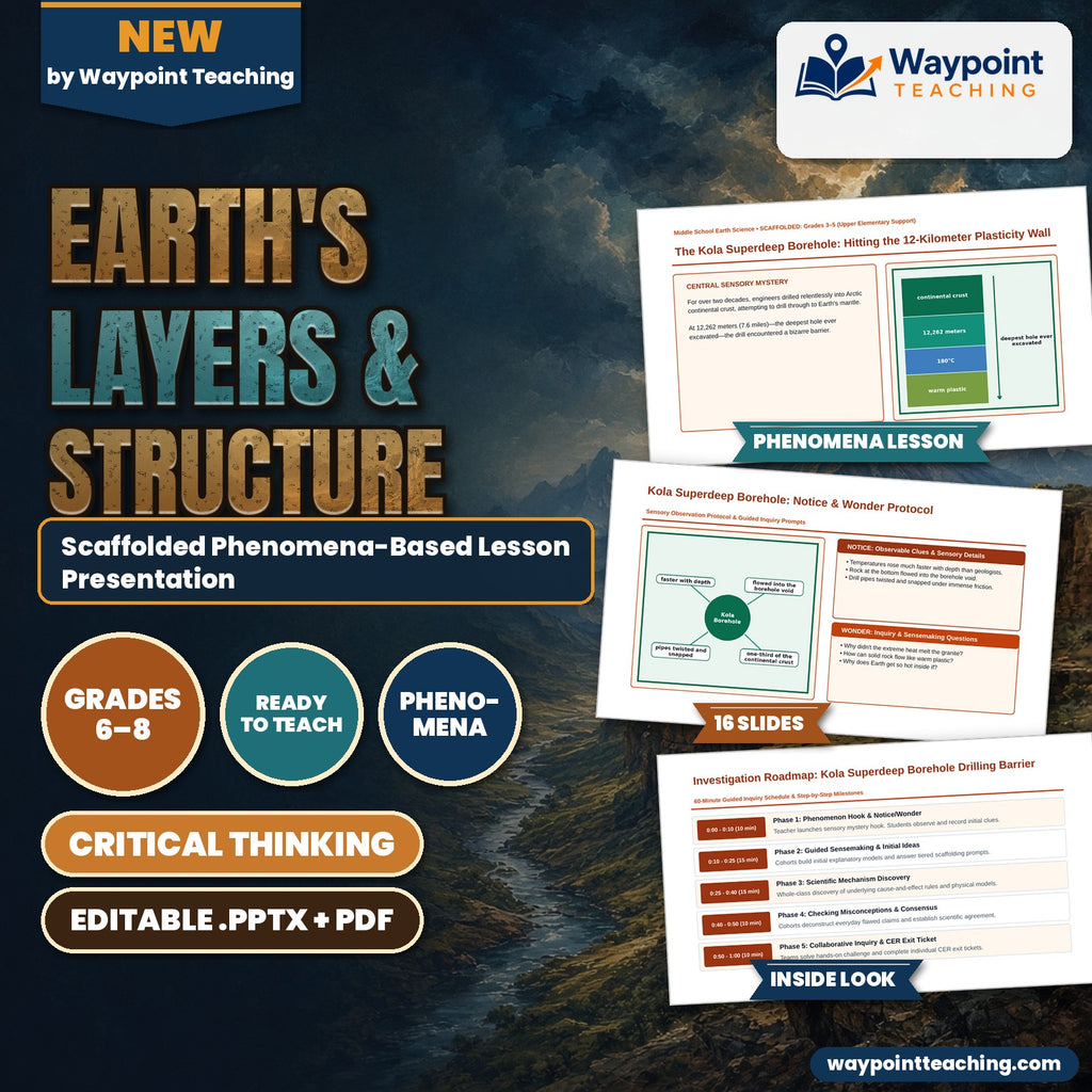 Earth's Layers & Structure Scaffolded Phenomena-Based Lesson: The Kola Superdeep Borehole: Hitting the 12-Kilometer Plasticity Wall Presentation cover