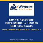 Earth's Rotations, Revolutions, & Phases CER Task Cards cover