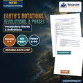 Earth's Rotations, Revolutions, & Phases Vocabulary Words & Definitions cover