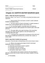 Earth's Water Sources Lesson Quiz sample page