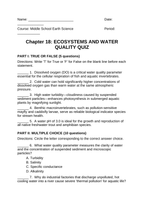 Ecosystems & Water Quality Lesson Quiz sample page