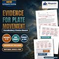 Evidence for Plate Movement Vocabulary Choice Board cover