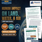 Human Impact on Land, Water, & Air CER Task Cards cover