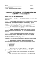 Instruments Used in Earth Science Lesson Quiz sample page