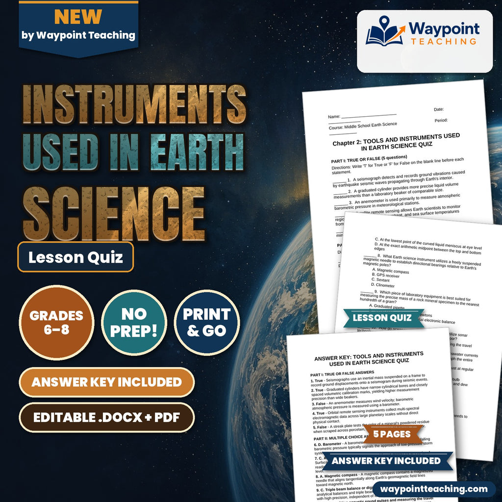 Instruments Used in Earth Science Lesson Quiz cover