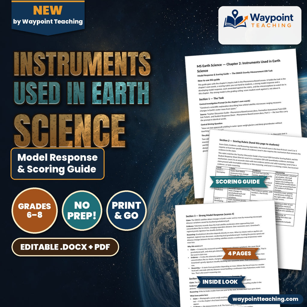 Instruments Used in Earth Science Model Response & Scoring Guide cover