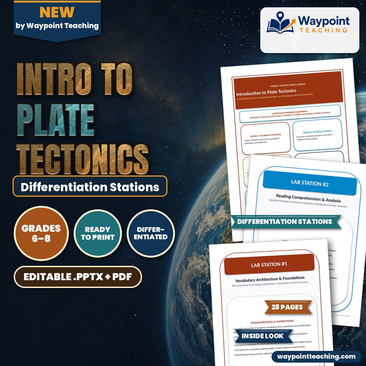 Intro to Plate Tectonics Differentiation Stations cover