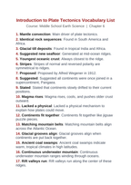 Intro to Plate Tectonics Vocabulary Words & Definitions sample page