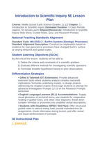 Intro to Scientific Inquiry 5E Lesson Plan sample page