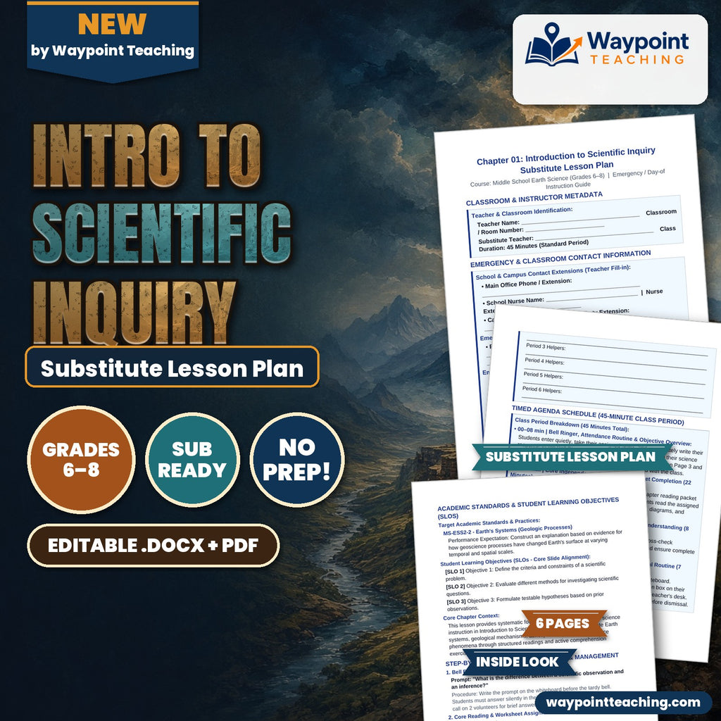Intro to Scientific Inquiry Substitute Lesson Plan cover