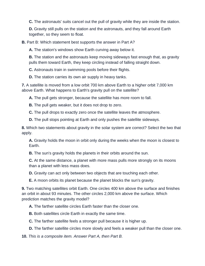 Maryland MISA Space Systems and Earth's History Misconception & Composite Practice Bank sample page
