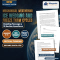 Mechanical Weathering Ice Wedging and Freeze Thaw Cycles Reading Worksheet cover
