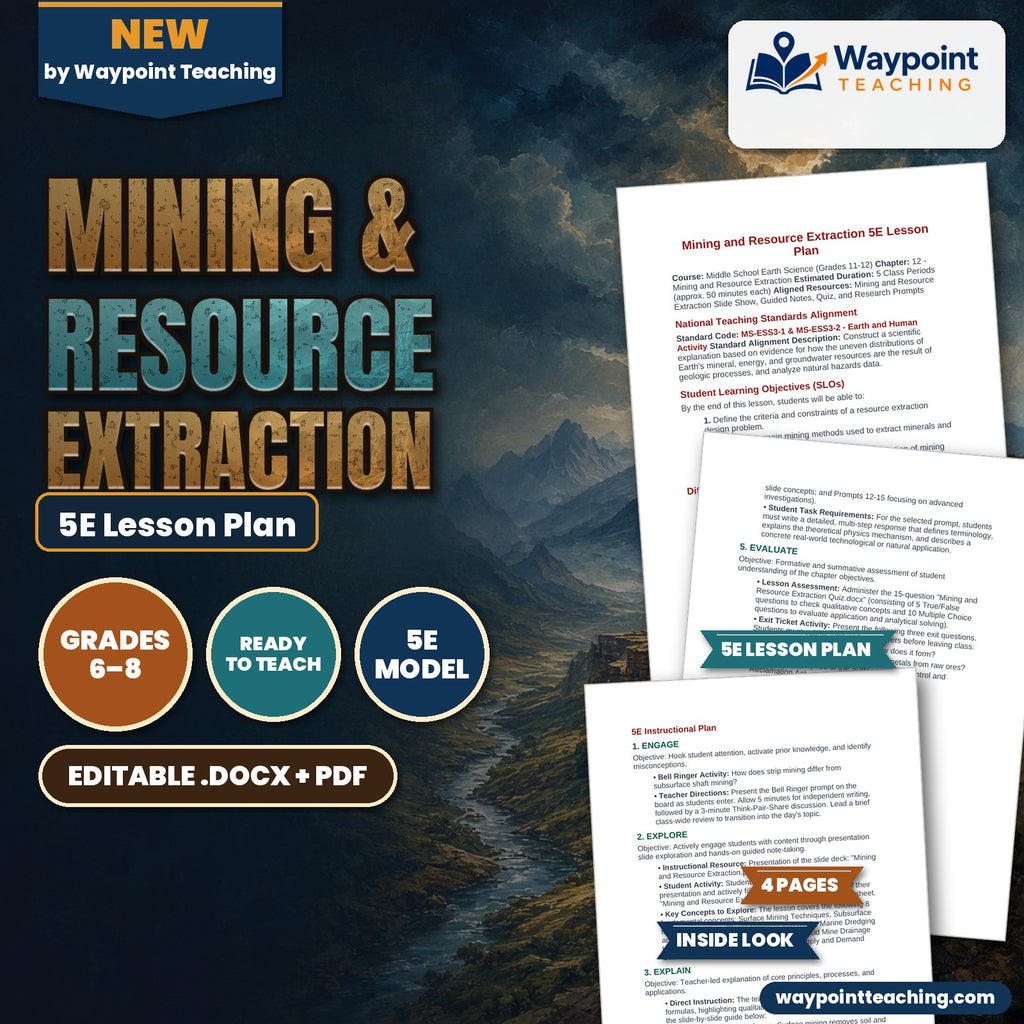 Mining & Resource Extraction 5E Lesson Plan cover