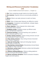 Mining & Resource Extraction Vocabulary Words & Definitions sample page