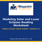 Modeling Solar and Lunar Eclipses Reading Worksheet cover