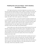 Modeling Solar and Lunar Eclipses Reading Worksheet sample page