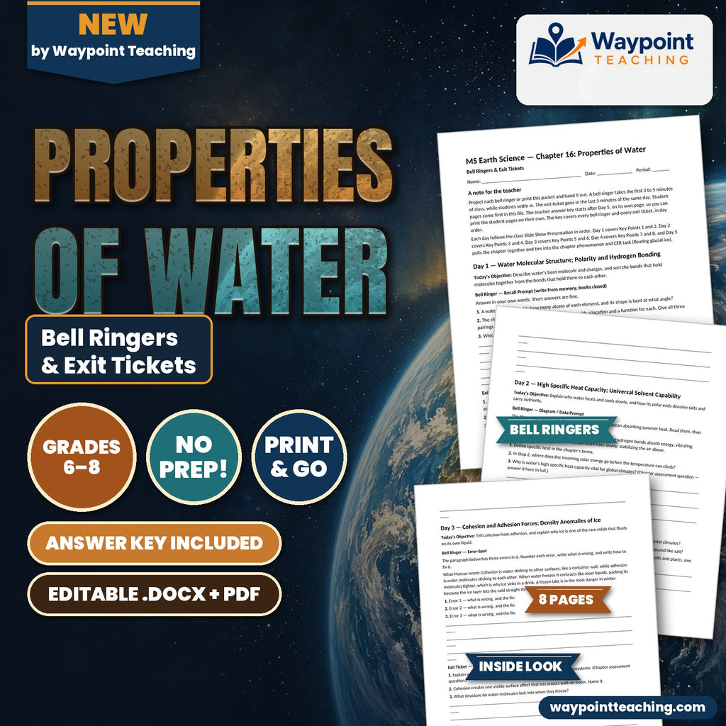 Properties of Water Bell Ringers & Exit Tickets cover