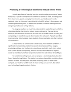 Proposing a Technological Solution to Reduce School Waste Reading Worksheet sample page