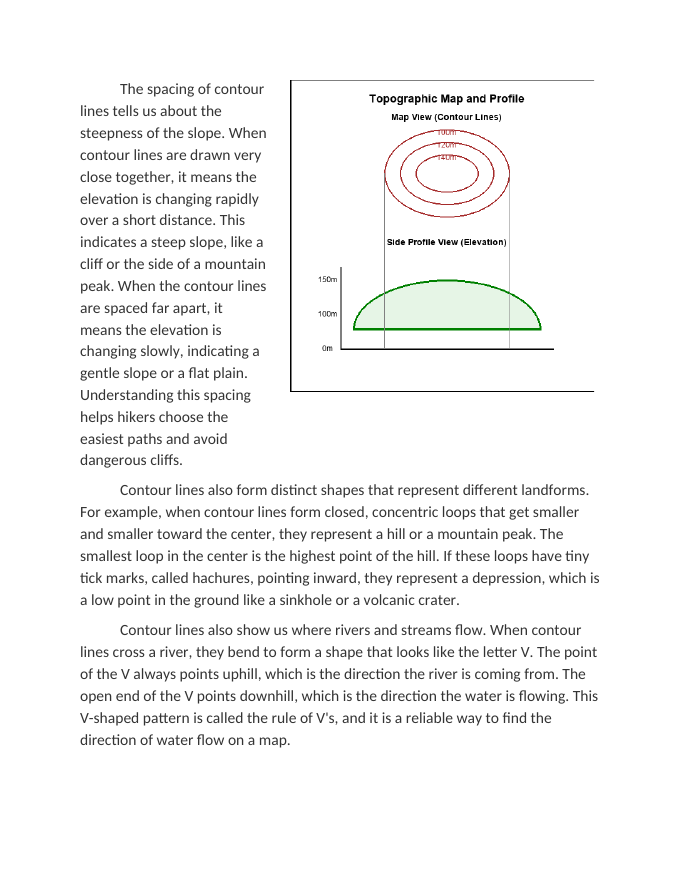 Reading and Interpreting Topographic Maps and Contour Lines Reading Worksheet sample page