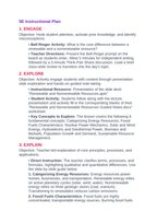 Renewable & Nonrenewable Resources 5E Lesson Plan sample page
