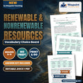Renewable & Nonrenewable Resources Vocabulary Choice Board cover