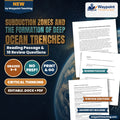 Subduction Zones and the Formation of Deep Ocean Trenches Reading Worksheet cover