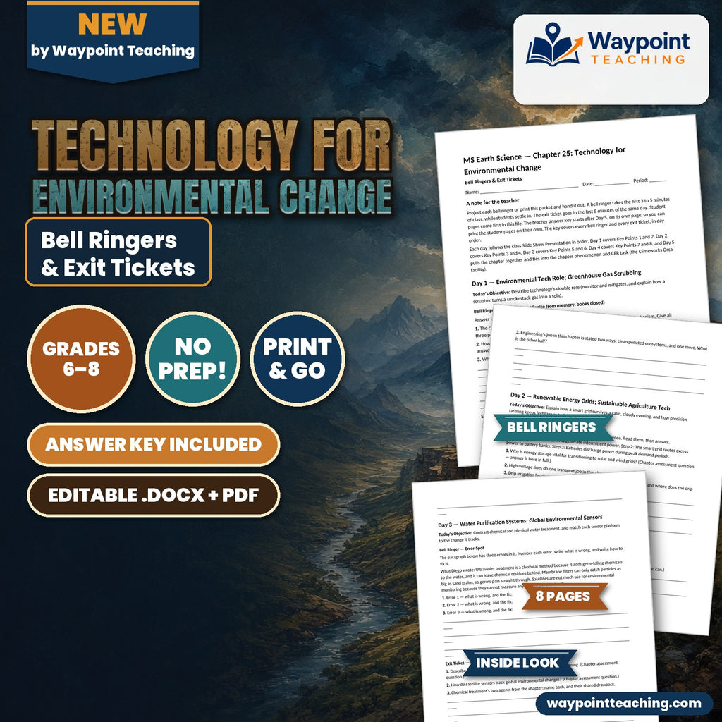 Technology for Environmental Change Bell Ringers & Exit Tickets cover