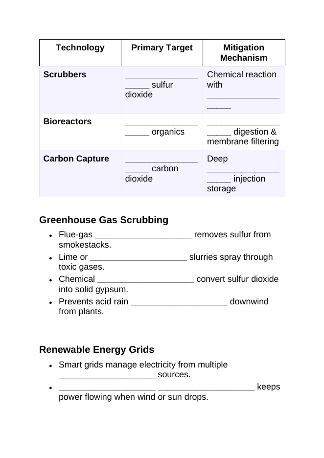 Technology for Environmental Change Guided Notes sample page