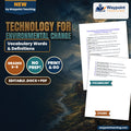 Technology for Environmental Change Vocabulary Words & Definitions cover