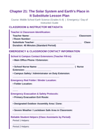 The Solar System Substitute Lesson Plan sample page