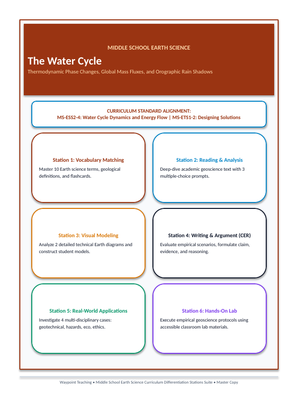 The Water Cycle Differentiation Stations sample page