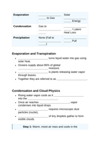 The Water Cycle Guided Notes sample page