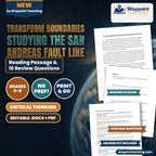 Transform Boundaries Studying the San Andreas Fault Line Reading Worksheet cover