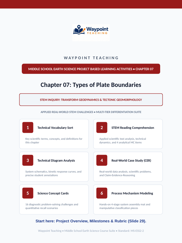 Types of Plate Boundaries Project-Based Learning Activity sample page