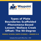 Types of Plate Boundaries Scaffolded Phenomena-Based Lesson: Wallace Creek Offset: The 90-Degree River Kink of the San Andreas Fault Student Response Sheet cover