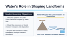Water's Role in Shaping Landforms Slide Show Presentation sample page