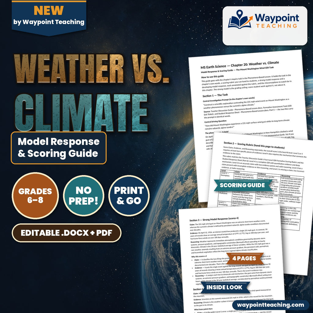 Weather vs. Climate Model Response & Scoring Guide cover