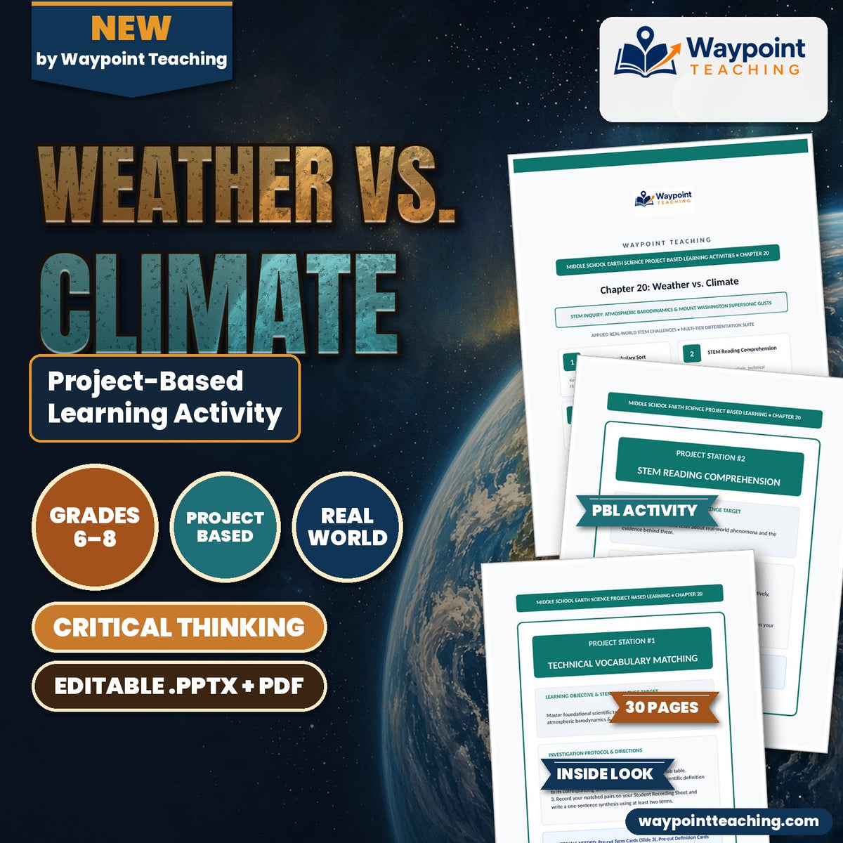 Weather vs. Climate Project-Based Learning Activity cover