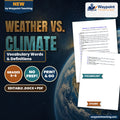Weather vs. Climate Vocabulary Words & Definitions cover