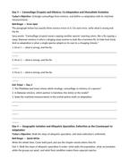 Adaptations Over Time Bell Ringers & Exit Tickets sample page