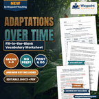 Adaptations Over Time Fill-in-the-Blank Vocabulary Worksheet cover