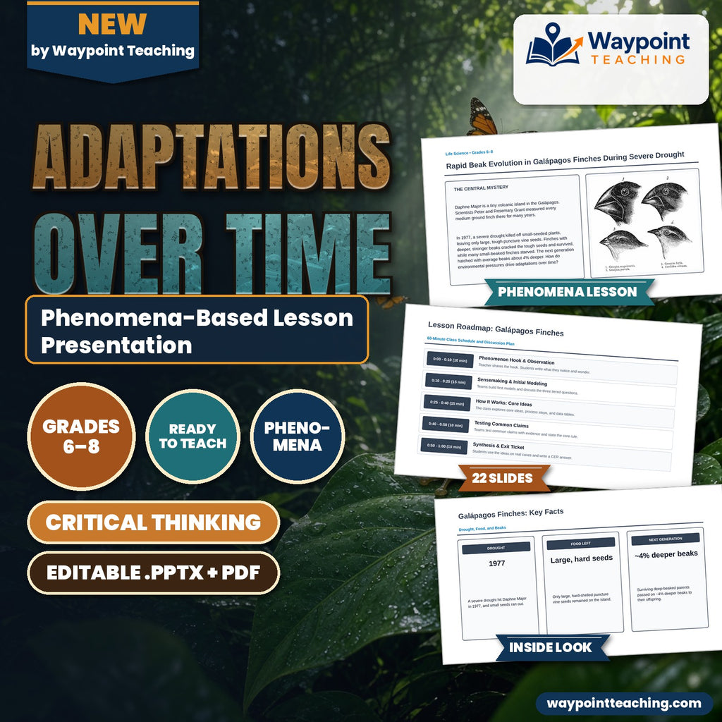 Adaptations Over Time Phenomena-Based Lesson: Rapid Beak Evolution in Galápagos Finches During Severe Drought Presentation cover
